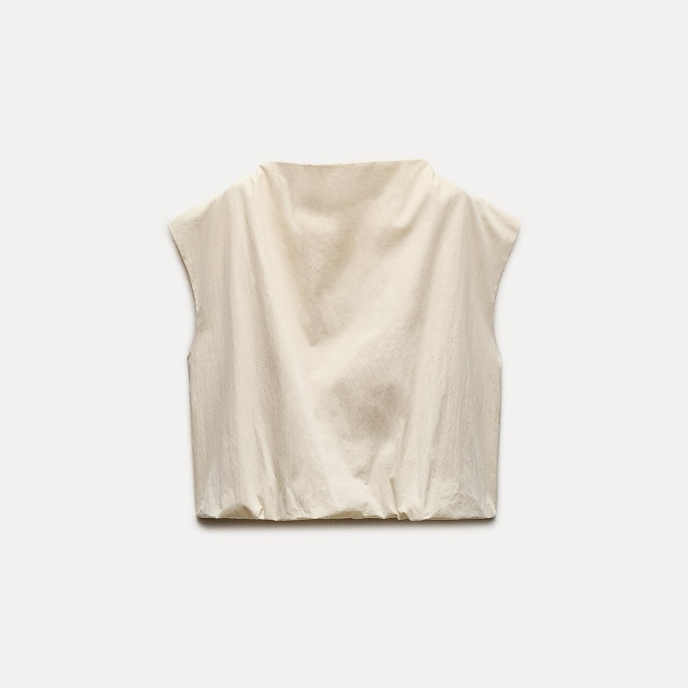 Zara Cream elegant, casual tapered bottom.
